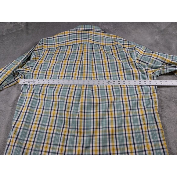 Orvis Shirt Men's XL Plaid Button Down Green Yellow Preppy Casual Pocket - Picture 7 of 8